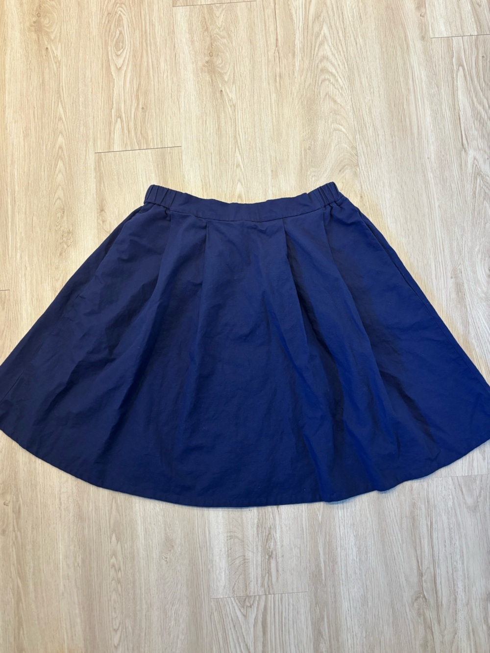 Grae Cove Women's Navy Full A-Line Skirt linen cotton blend